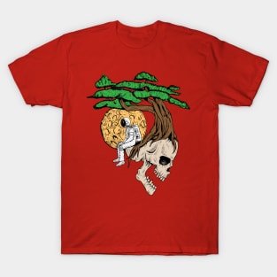 hand drawn skull astronaut T-Shirt